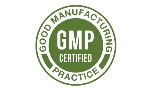 GMP certified manufacturing badge for SodaSlim