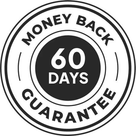 60-day 100% money-back guarantee badge for SodaSlim
